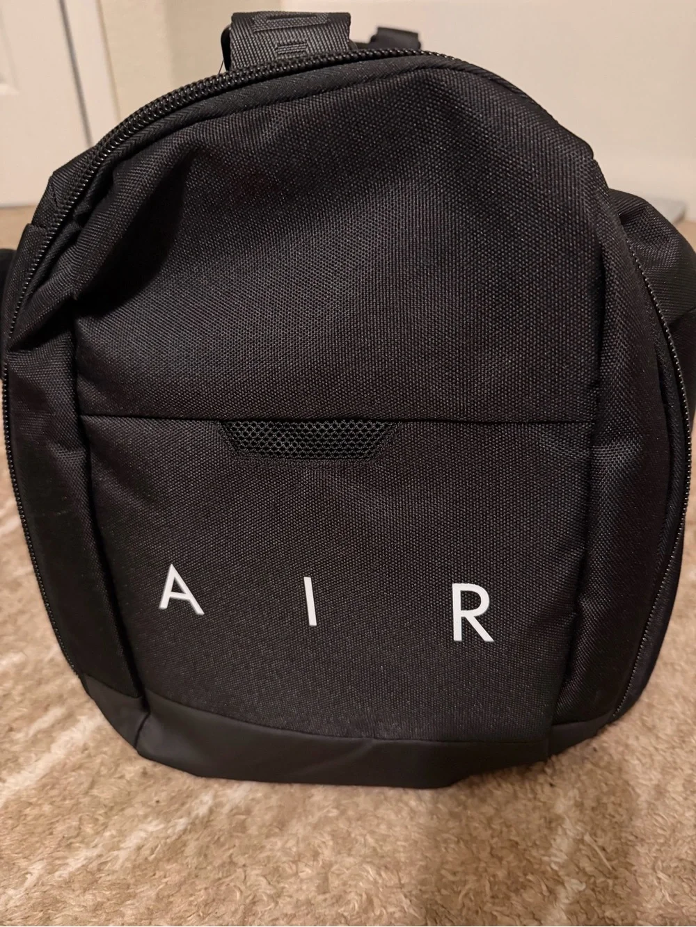 Jordan Black Duffel Bag with Red Jumpman and White Logo